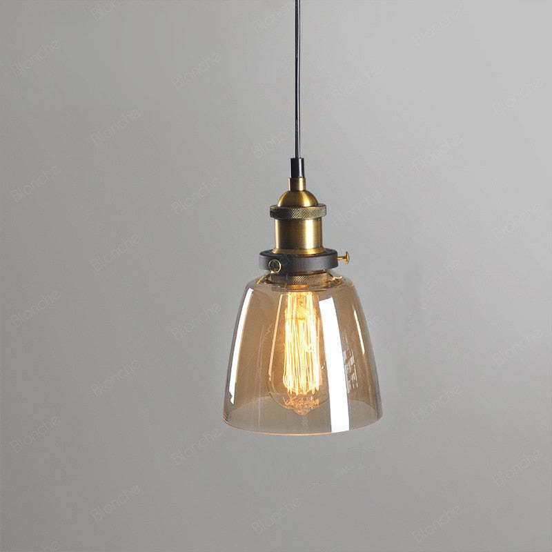 June Industrial Glass Pendant Light Clear/Amber/Smoke Grey - Neutralighting