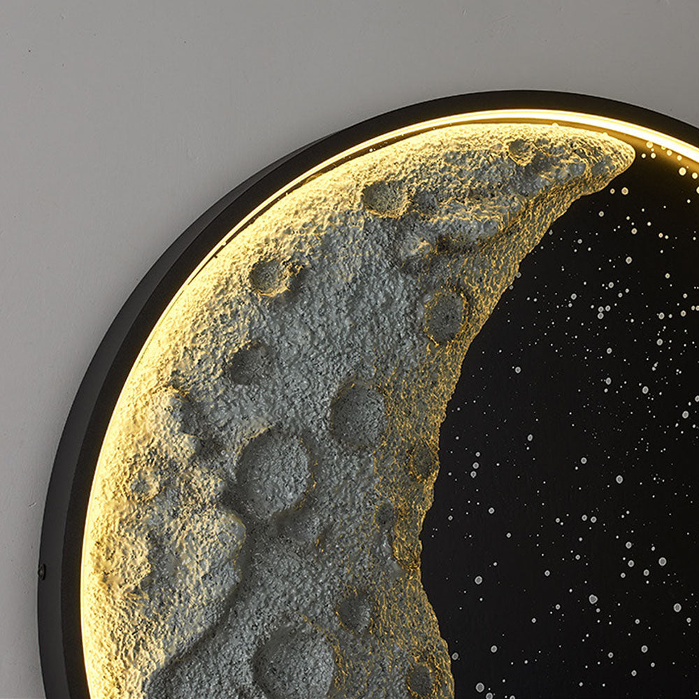 Aria Modern Astronaut Moon Metal Black Wall Lamp - Neutralighting