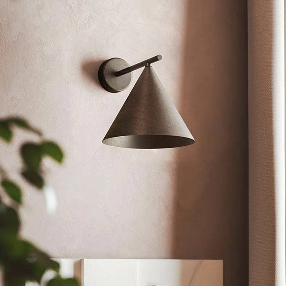 Ray Modern Minimalist Cone Metal Outdoor Waterproof Wall Lamp,Black/Gold - Neutralighting