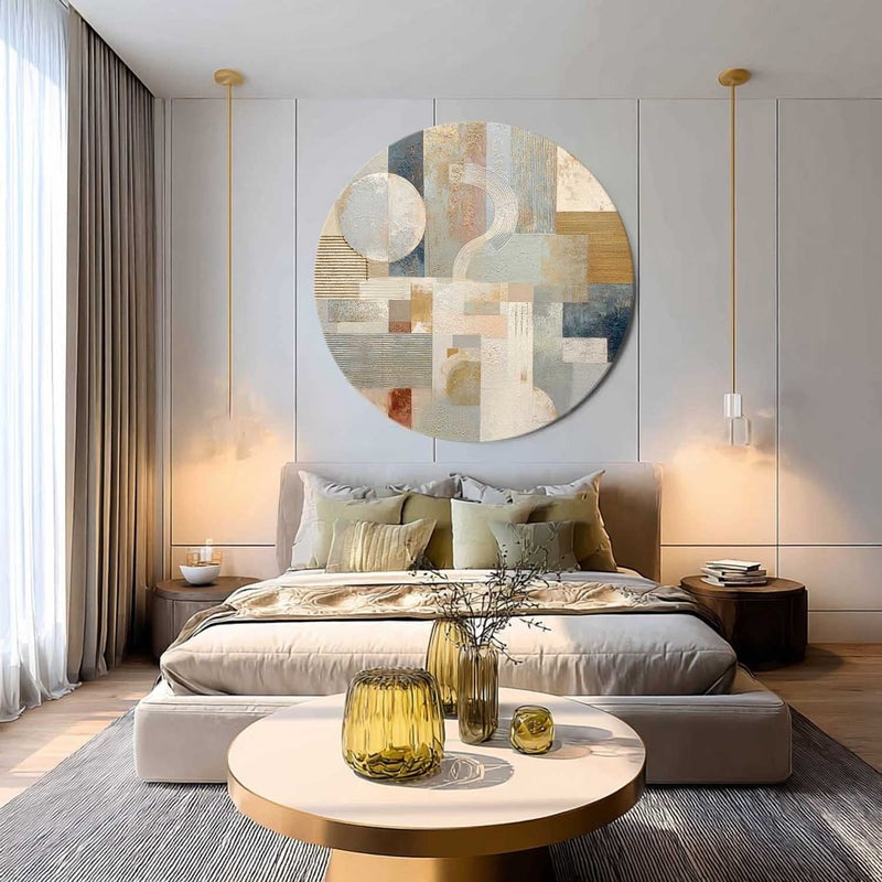 Wall Art Minimalist 3D Gold Geometric Blocks