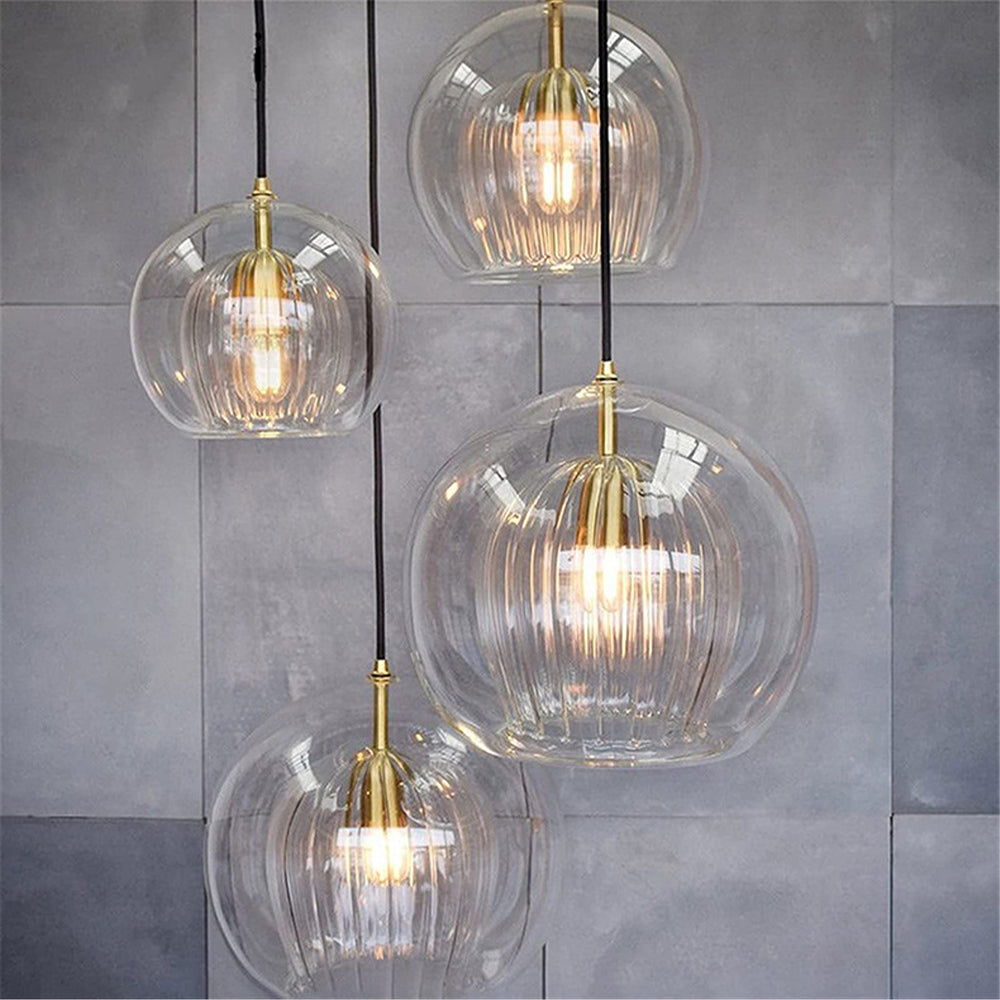 June Glass Globe Pendant Light Clear &Amber - Neutralighting