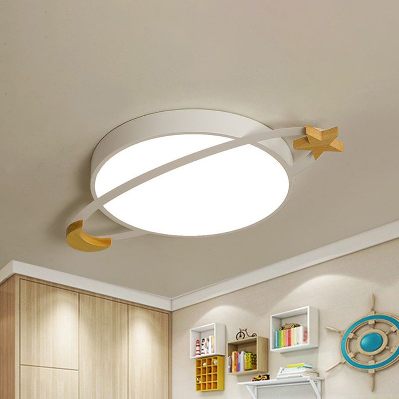 Arisha Modern Acrylic Round Flush Mount Ceiling Light, Grey/White/Green - Neutralighting