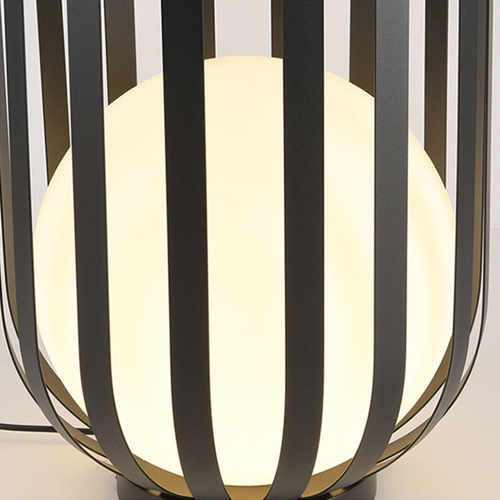 Ray Modern Globe Solar/Rechargeable Outdoor Floor Lamp, Black - Neutralighting