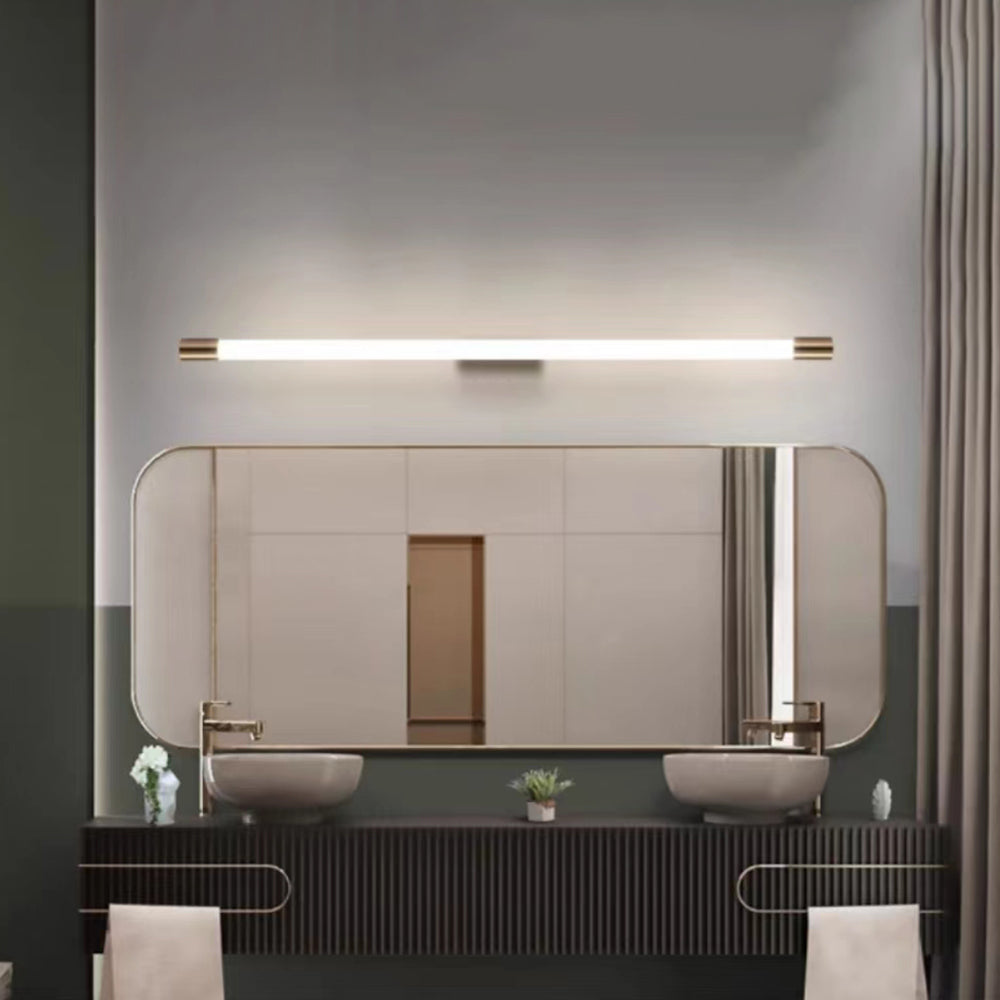 Arisha Modern Gold Mirror Front Vanity Wall Lamp, Metal/Acrylic