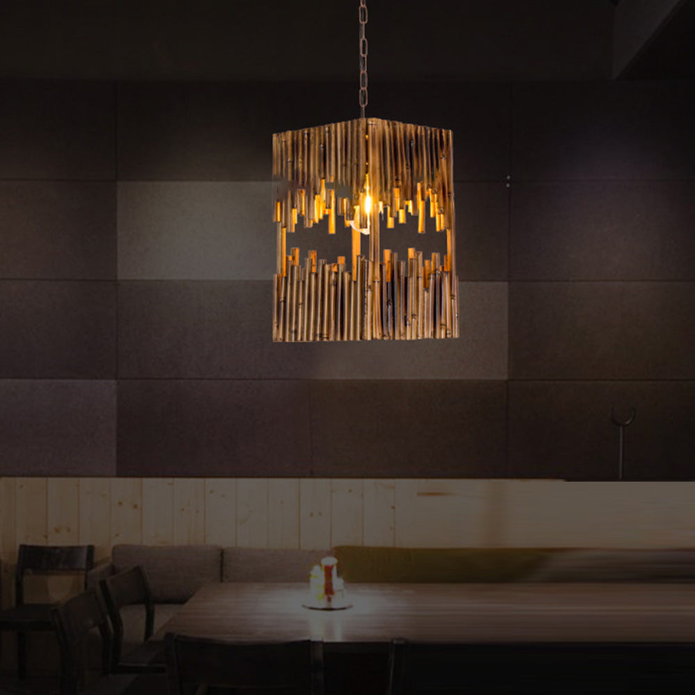 Epoch Retro Rectangular Metal/Wood Pendant Light - Neutralighting