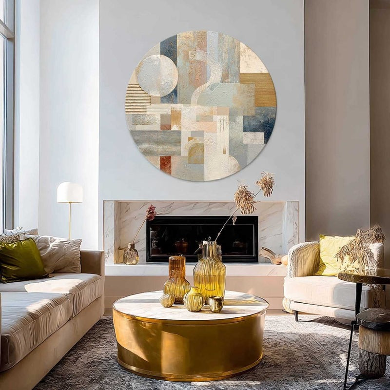 Wall Art Minimalist 3D Gold Geometric Blocks