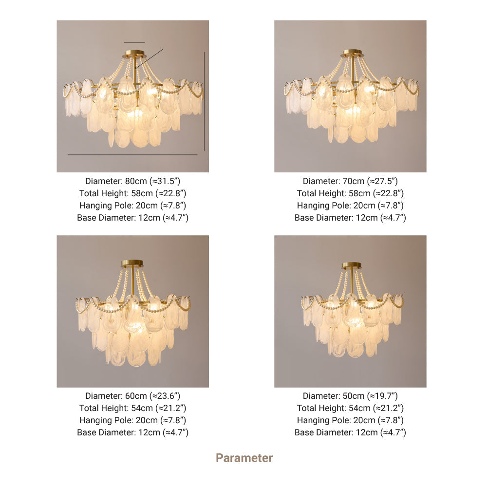 Kristy Elegant Pearl/Glass/Metal Chandelier, White