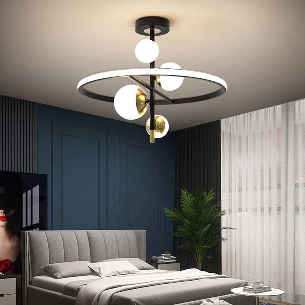 Valentina Semi-Flush Mount Ceiling Light, Gold & Black, 2 Style - Neutralighting