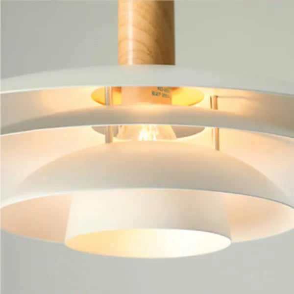 Valentina Modern LED Pendant Light White Wood Metal Bedroom - Neutralighting