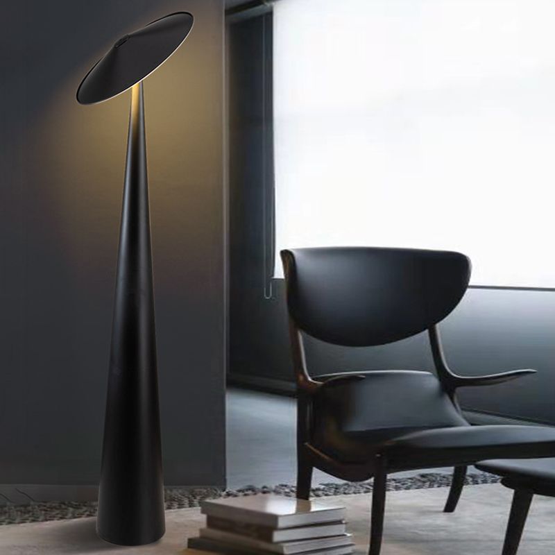 Salgado Modern Saucer Shaped Metal Floor Lamp,Black - Neutralighting