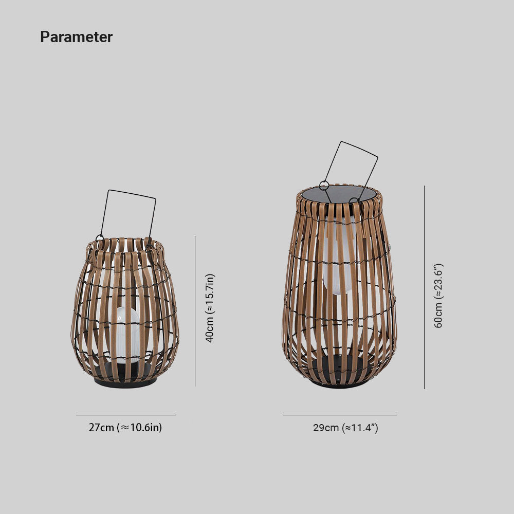 Ray Retro Lantern Solar/Rechargeable Outdoor Floor Lamp, Brown - Neutralighting