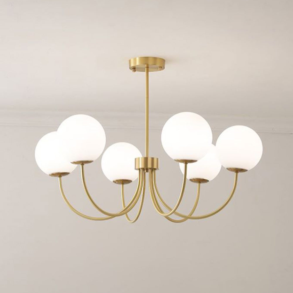 Valentina Modern Ball Bubble Metal/Glass Chandelier, Gold - Neutralighting