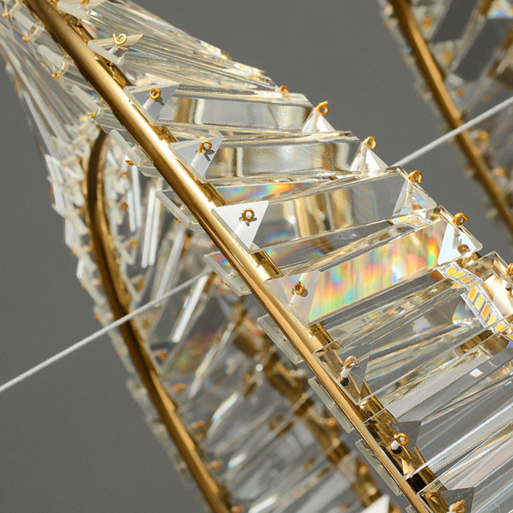 Kristy Modern Luxury Round Glass Chandelier, Gold - Neutralighting