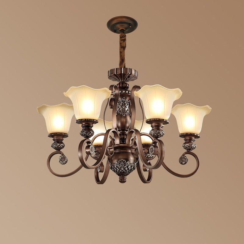 Arisha Retro Flower Pendant Light Metal Glass Living Room Bedroom - Neutralighting
