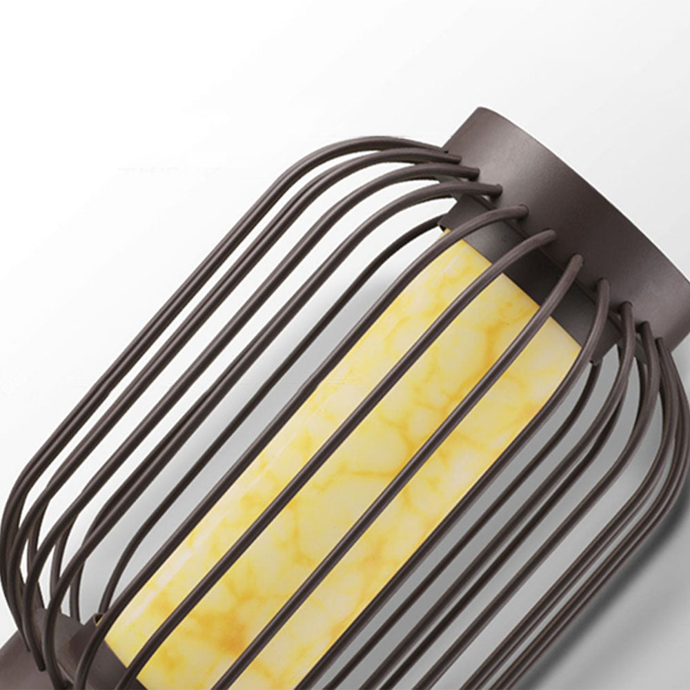 Ray Lantern Solar/Rechargeable Outdoor Floor Lamp, Brown - Neutralighting