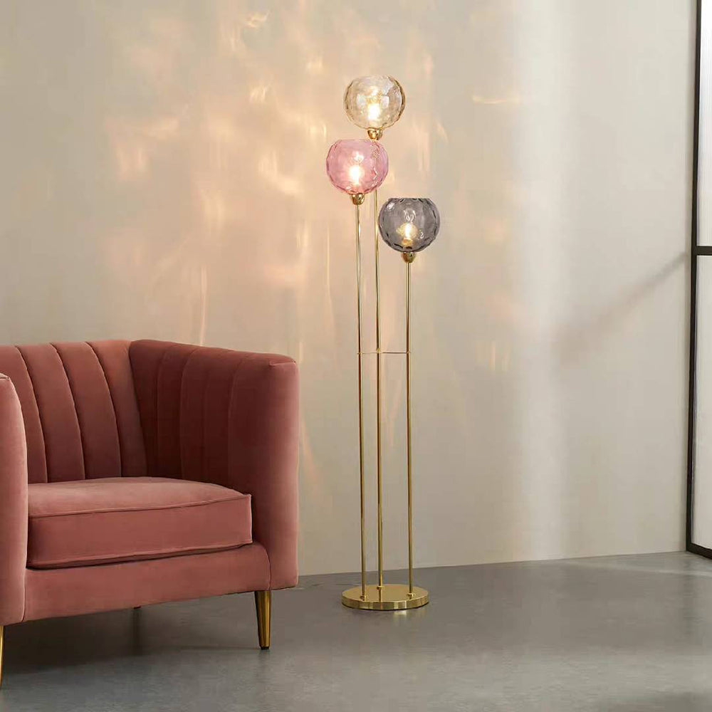 Mira Designer Bubble Floor Lamp, Metal/Glass - Neutralighting