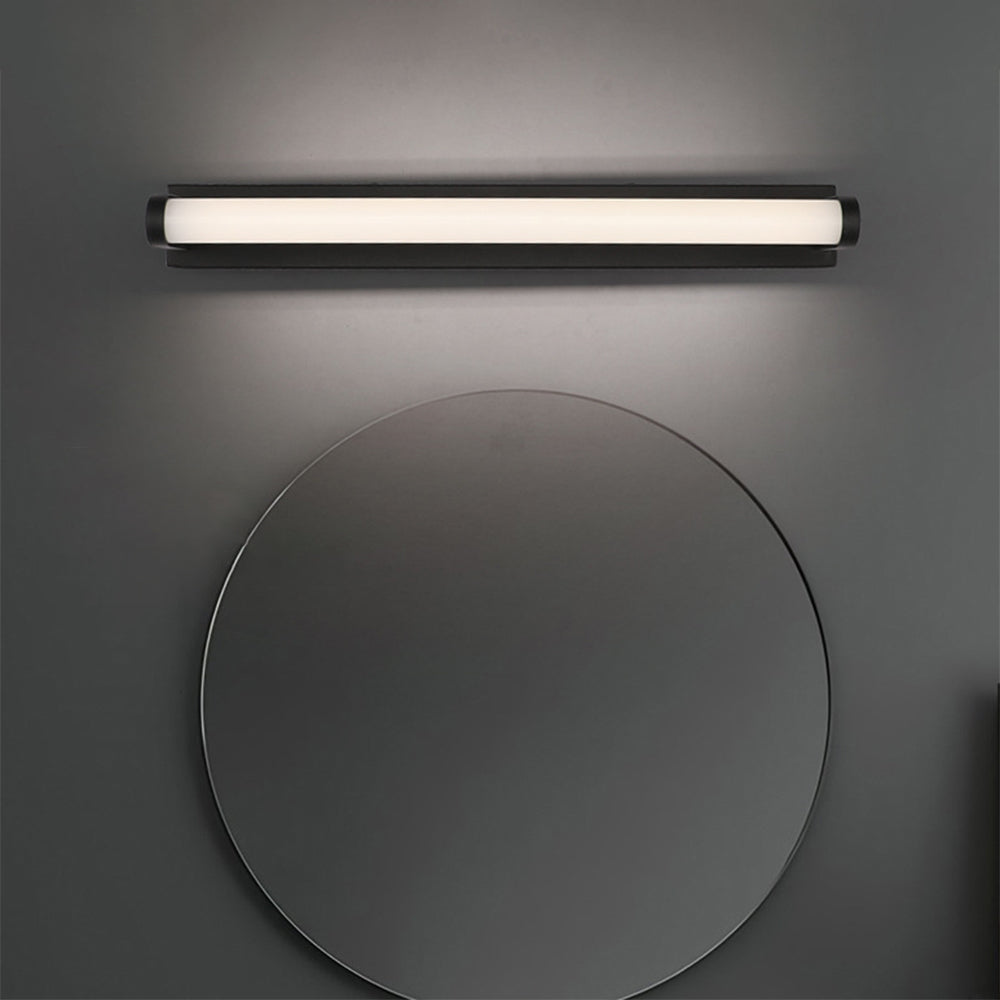 Arisha Minimalist Linear Cylindrical Metal/Acrylic Wall Lamp, Black, Bathroom - Neutralighting