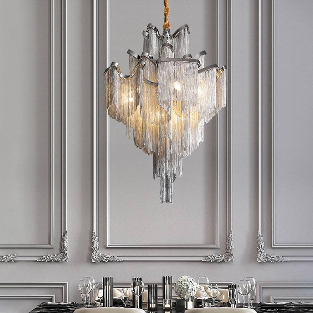 Arisha Tassel Silver Chandlier, DIA 60/80/100CM - Neutralighting