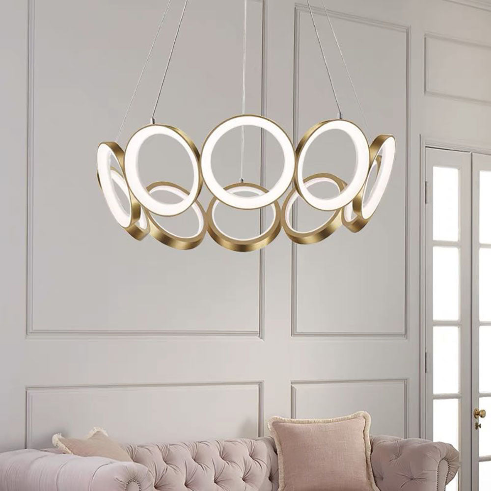 Arisha Luxury Ring Metal Pendant Light, Gold - Neutralighting
