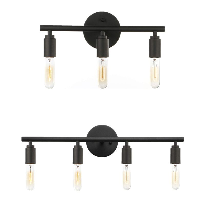 Silva Modern Glass Vanity Wall Lamp, Black, Bathroom, 3/4 Light - Neutralighting