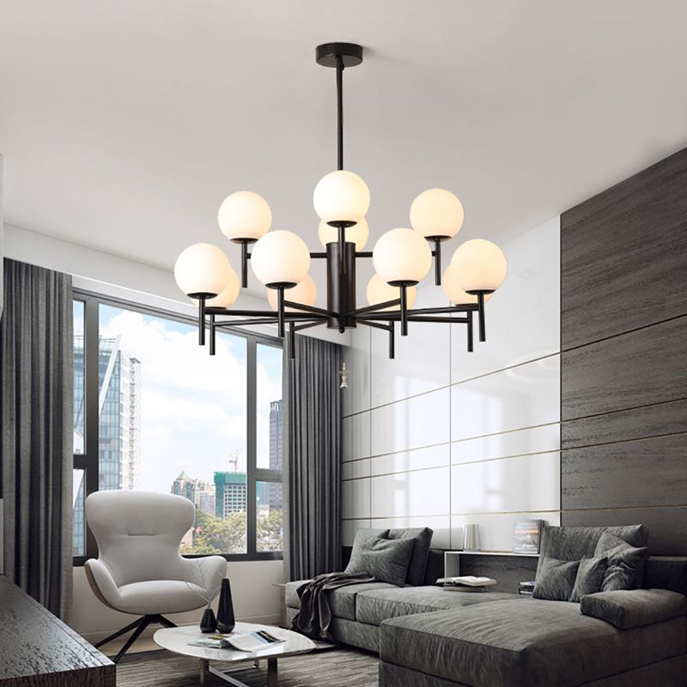 Silva Modern Globe Bubble Metal/Glass Pendant Light, Gold/Black - Neutralighting