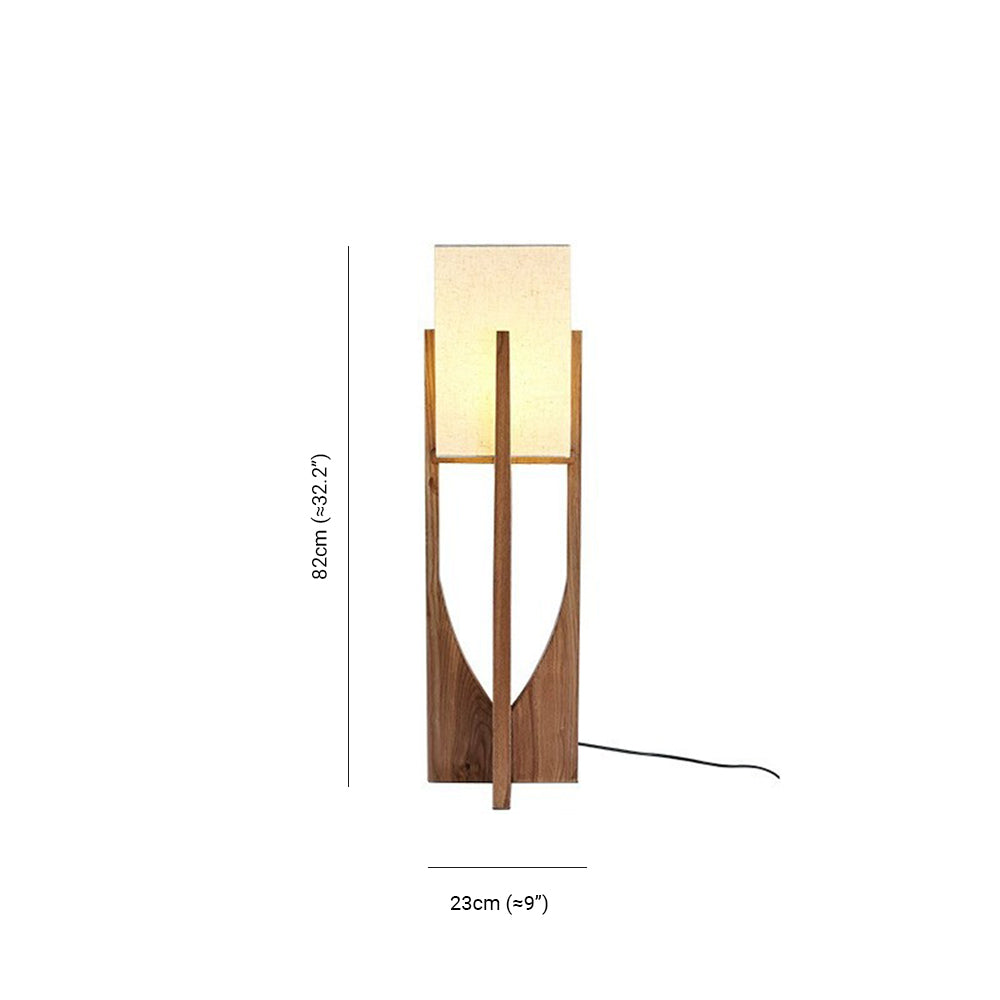 Ozawa Natural Rectangular Wood/Fabric Floor Lamp - Neutralighting
