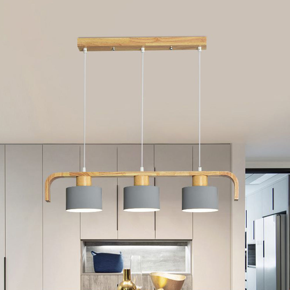 Valentina Pendant Light Cylinder Nordic, Bamboo, White/Green/Gray, Bedroom - Neutralighting