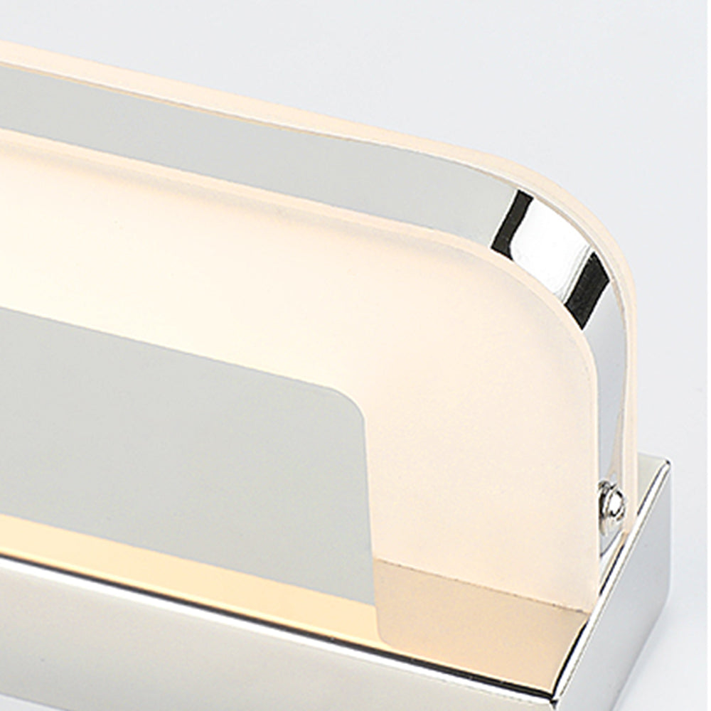 Arisha Nordic Linear Metal Mirror Front Wall Lamp, Chrome/Black - Neutralighting