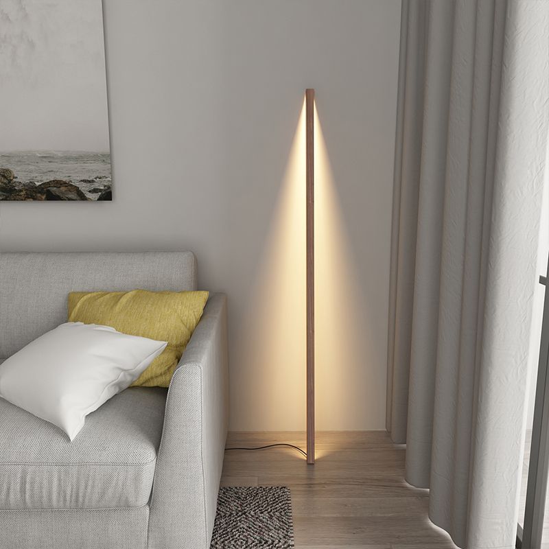 Ozawa Minimalist Linear Nature Wooden Floor Lamp - Neutralighting