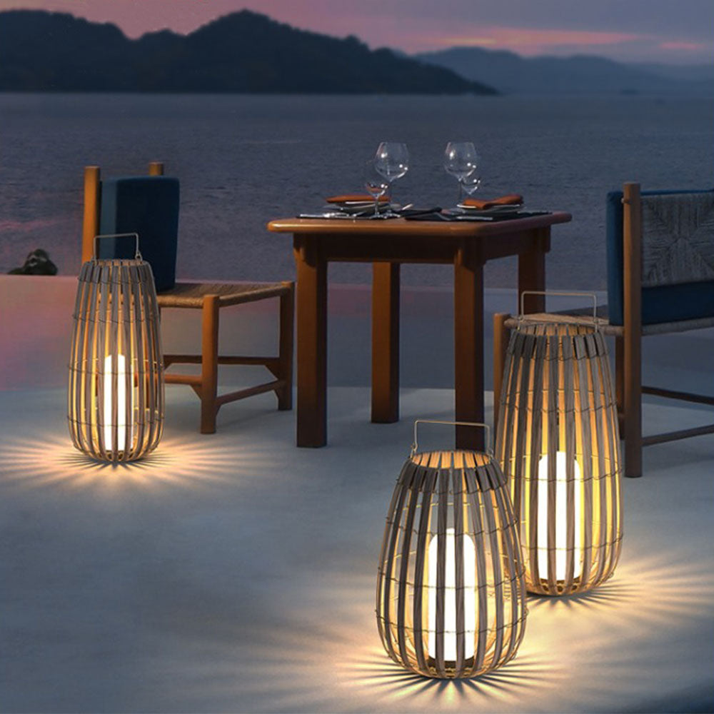 Ray Outdoor Floor Lamp, Hardwired & Solar Cage - Neutralighting
