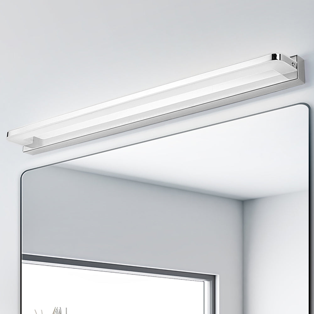 Arisha Nordic Linear Metal Mirror Front Wall Lamp, Chrome/Black - Neutralighting