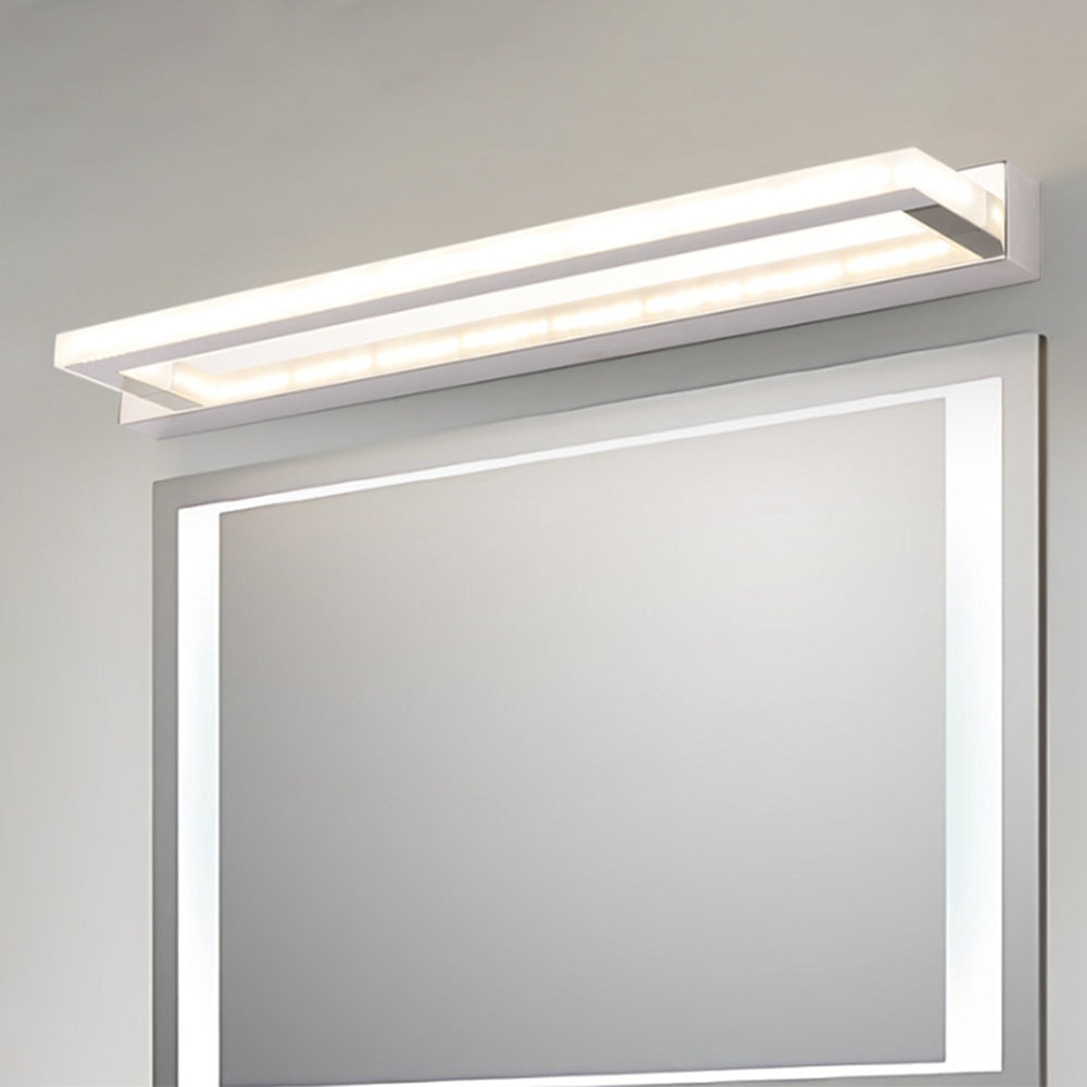 Arisha Elegant Rectangular Mirror Front Vanity Sliver White Wall Light - Neutralighting