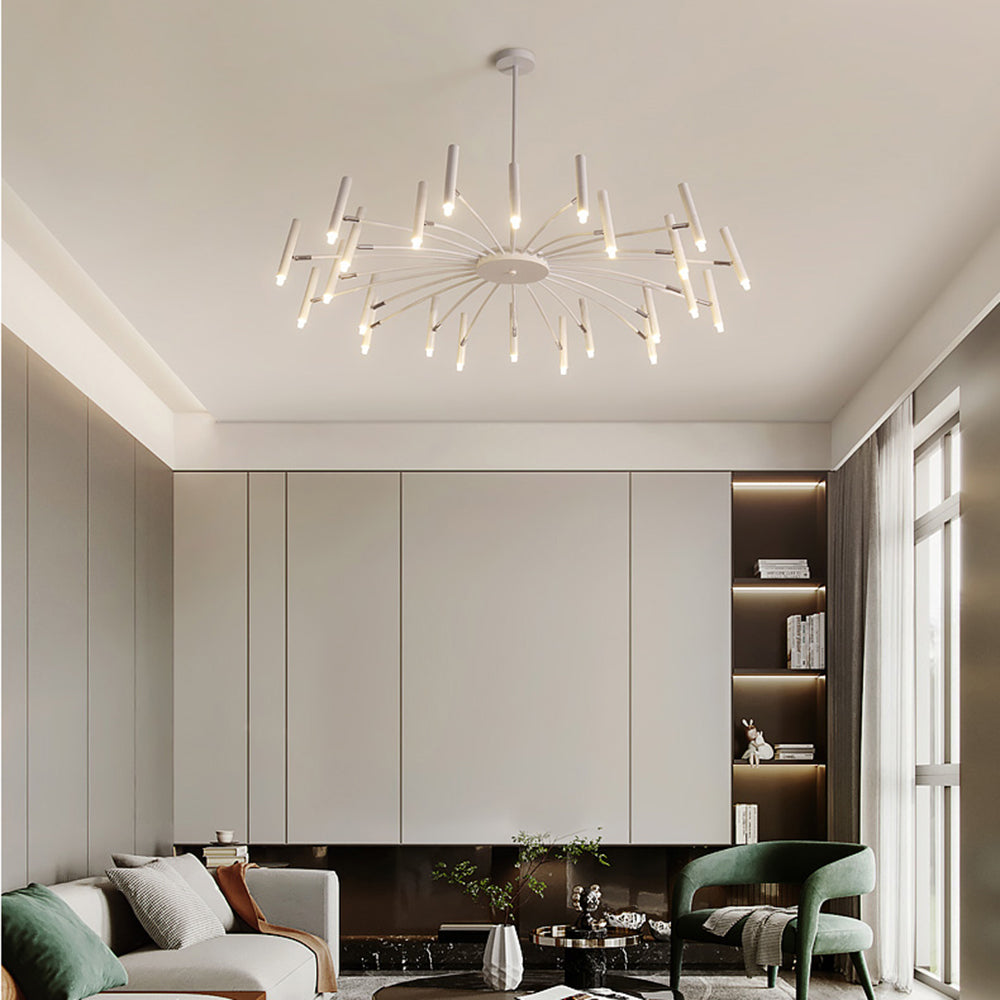 Arisha Modern Blown Linear Metal Multi-heads Chandelier - Neutralighting