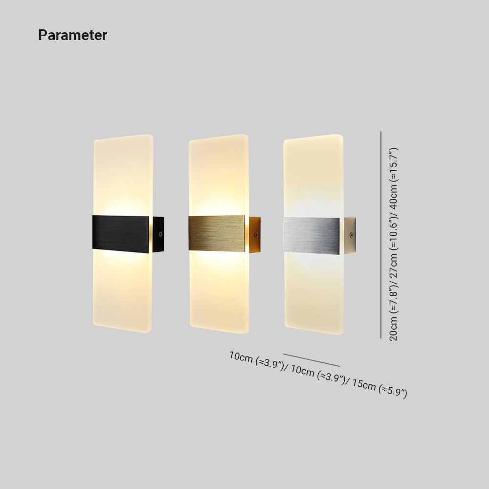 Arisha Rectangular Wall Lamp, 3 Colour - Neutralighting
