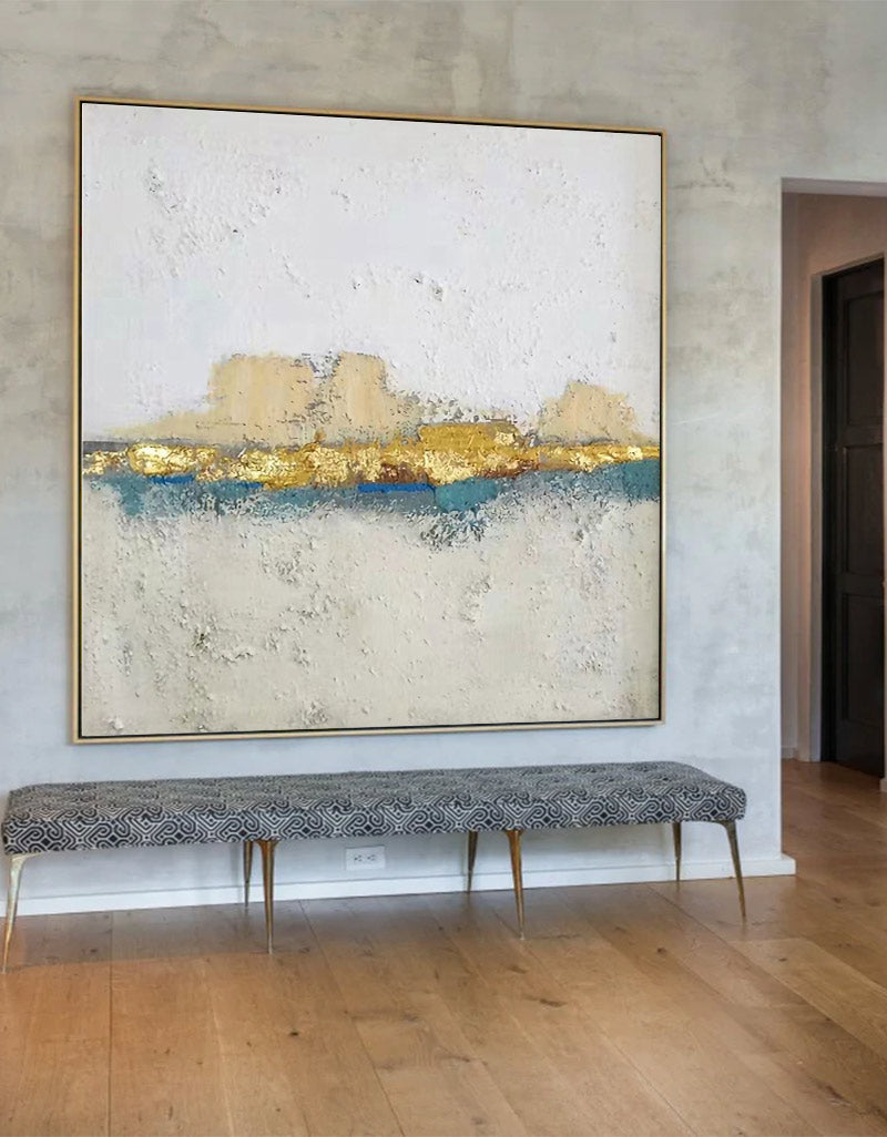 Golden Horizon Abstract Canvas Wall Art