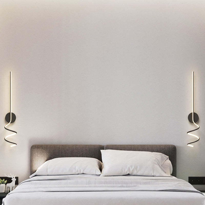 Arisha Modern LED Art Interior Wall Light Spiral, Black & White - Neutralighting