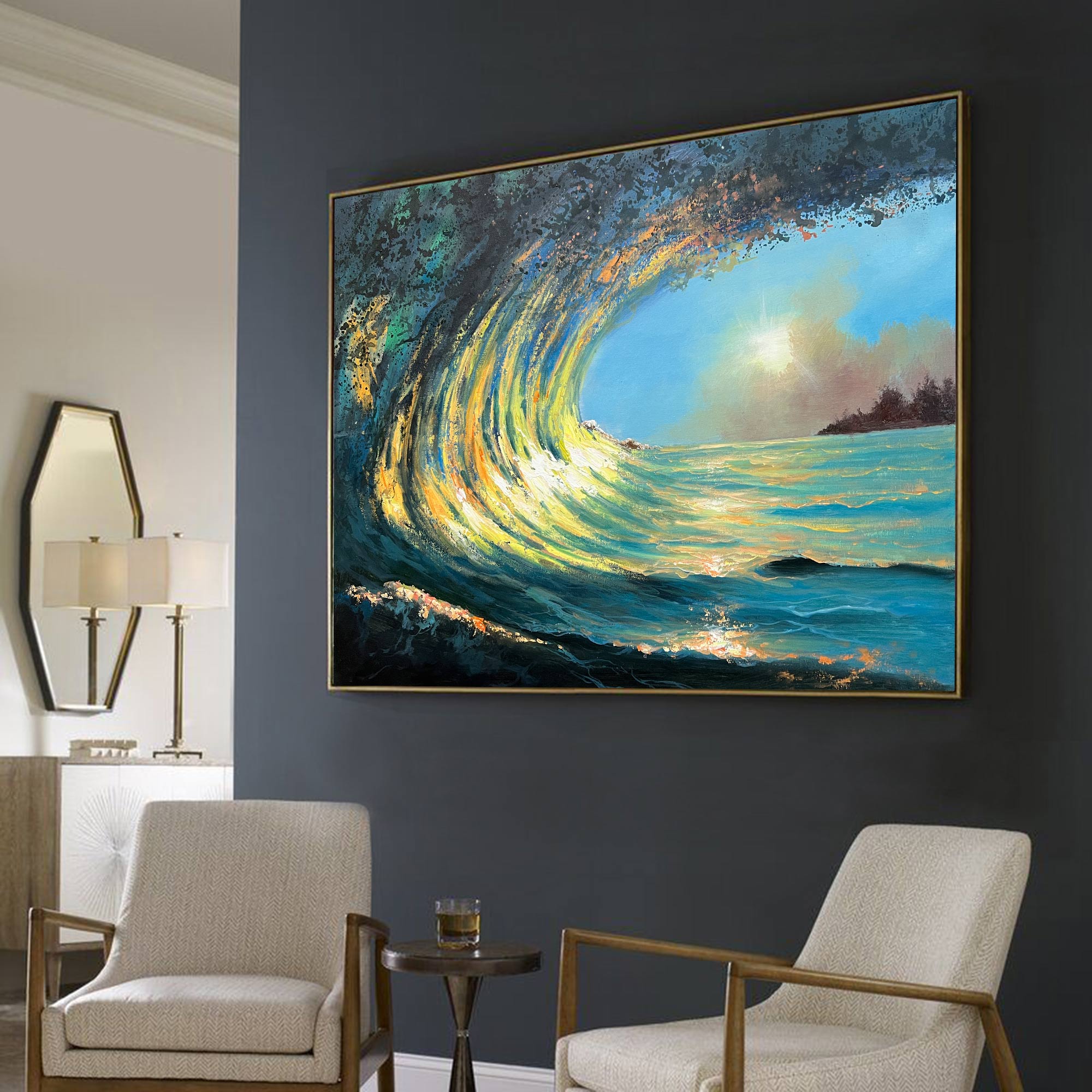 Sunrise And Wave Landscapes Painting ABSH43 - Neutralighting
