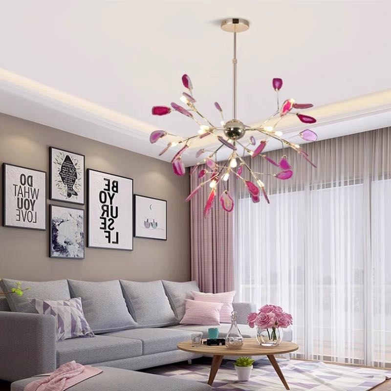 Aria Agate Creative Colourful Chandelier Bedroom/Living Room - Neutralighting