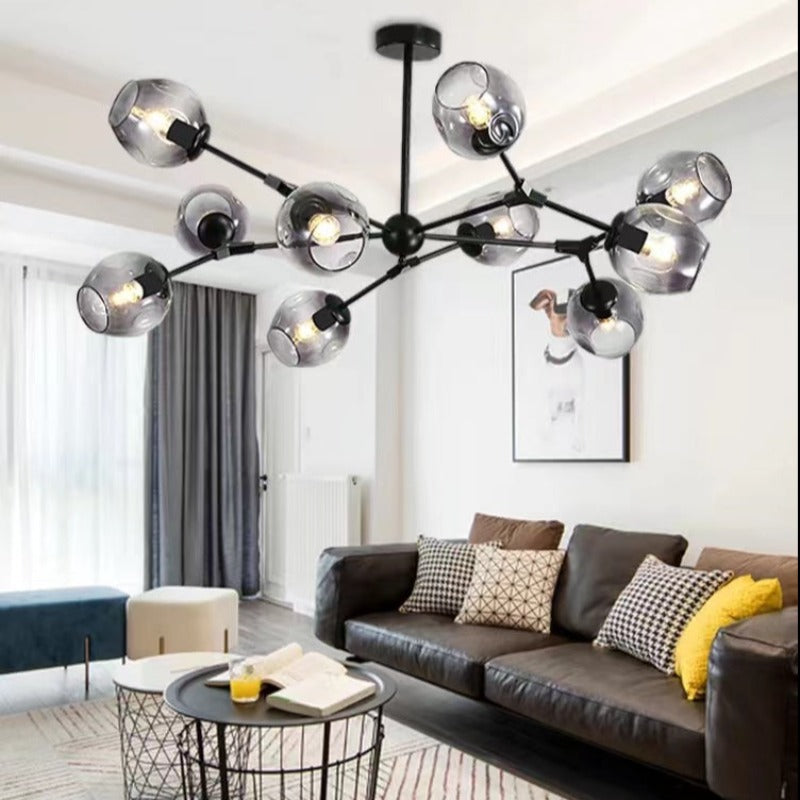 Valentina Modern Bubble Metal Pendant Light, Black/Gold - Neutralighting