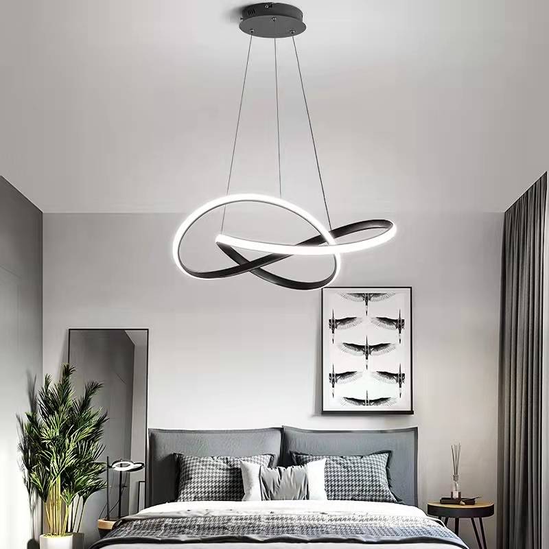 Arisha Pendant Light linear Modern, Acrylic/Metal, Black/White, Dining Room - Neutralighting