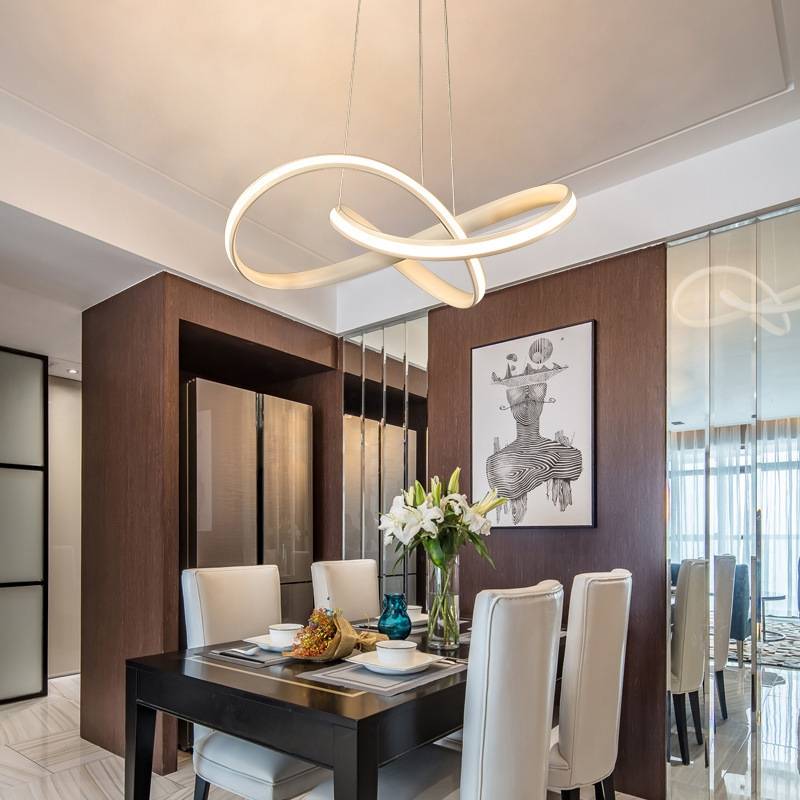 Arisha Pendant Light linear Modern, Acrylic/Metal, Black/White, Dining Room - Neutralighting