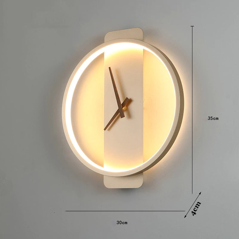 Valentina Arisha Square Clock Metal & Acrylic Wall Lamp, Gold - Neutralighting