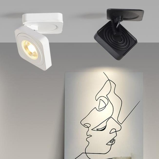 Arisha Modern Adjustable Square Ceiling Light Spotlight, Black/White - Neutralighting