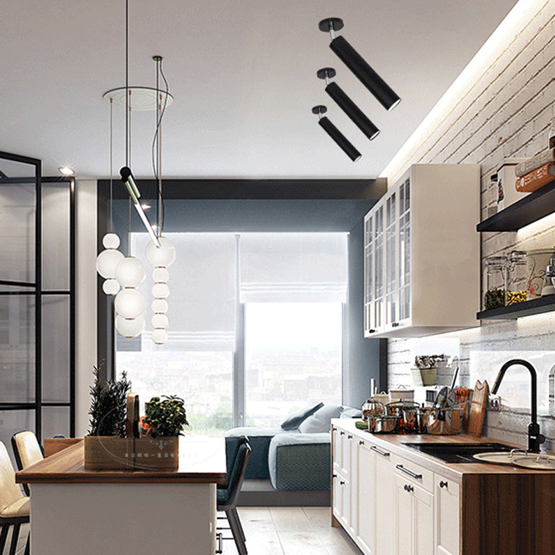 Aria Modern Long Tube Spotlight, Metal, Black/White - Neutralighting