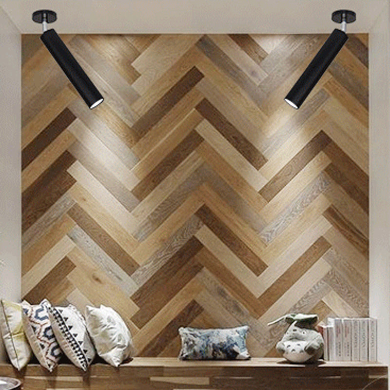 Aria Modern Long Tube Spotlight, Metal, Black/White - Neutralighting