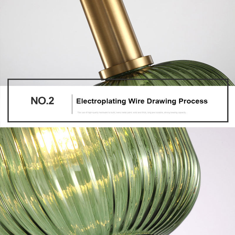 Valentina Pendant Light Crystal, Moru Glass, Cognac/Green/Grey, Kitchen Island - Neutralighting