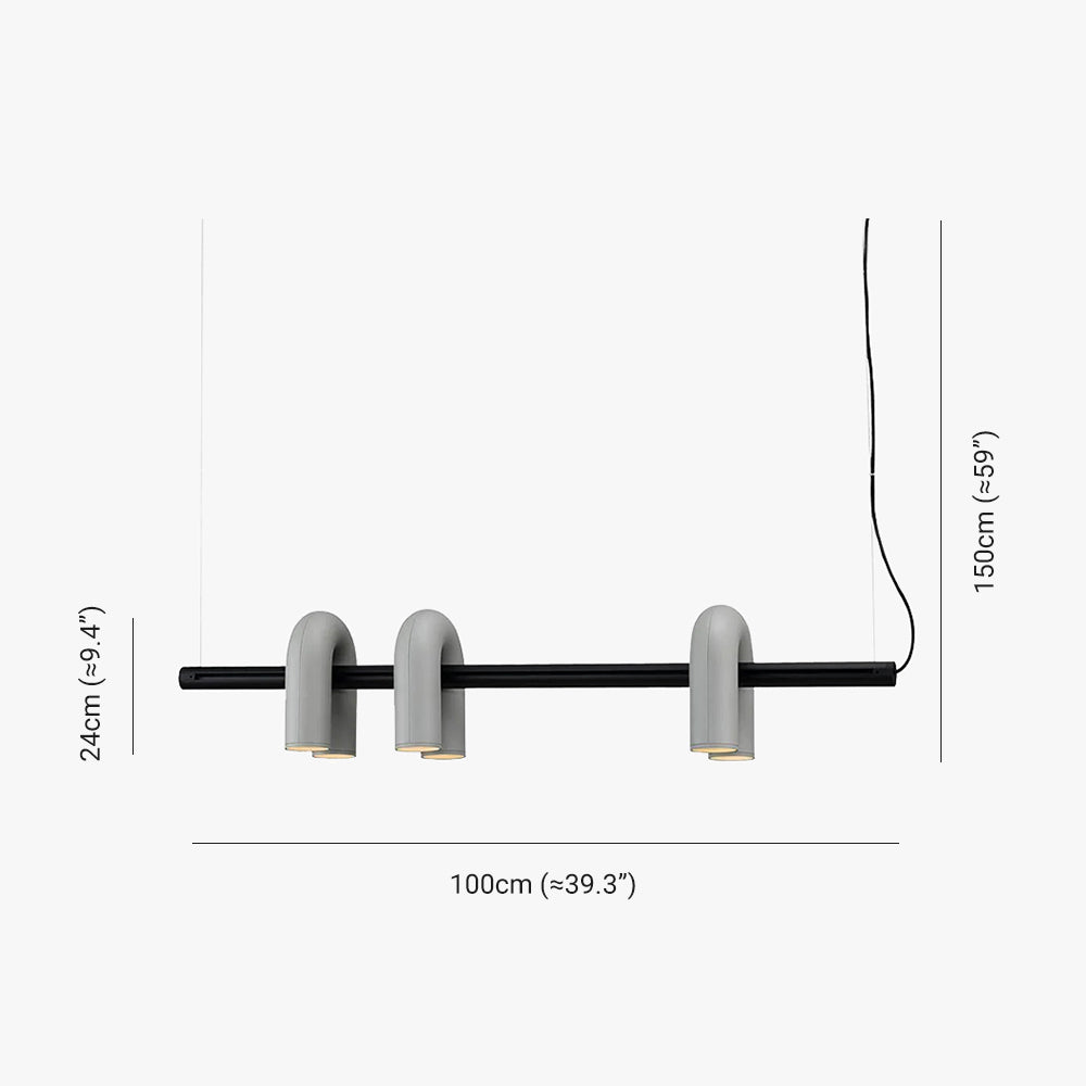 Arisha Modern Pendant Light Linear With 3 U-Shaped Light - Neutralighting