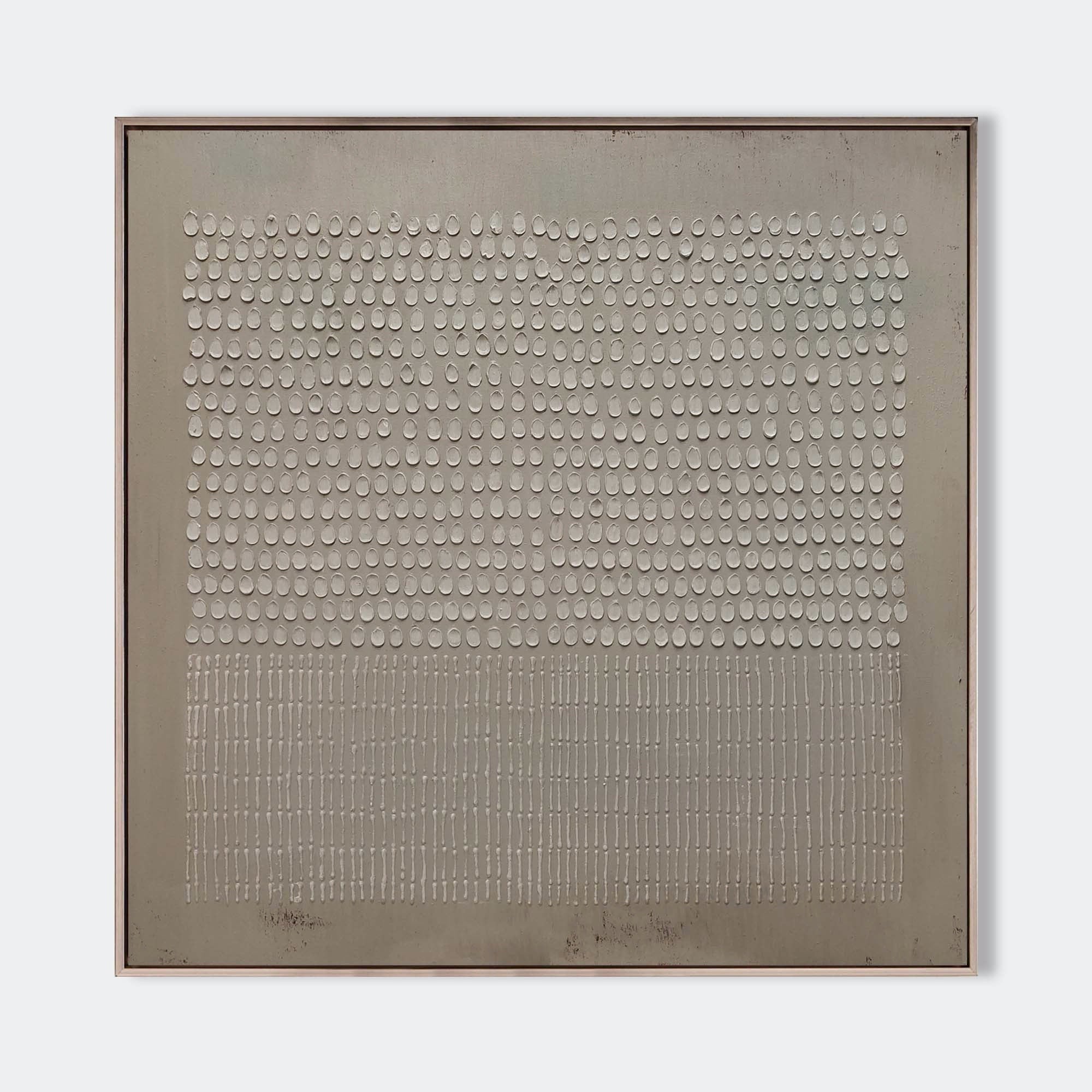 Wall Art Neutral Dots Grid Abstract Textured Bedroom | Neutralighting