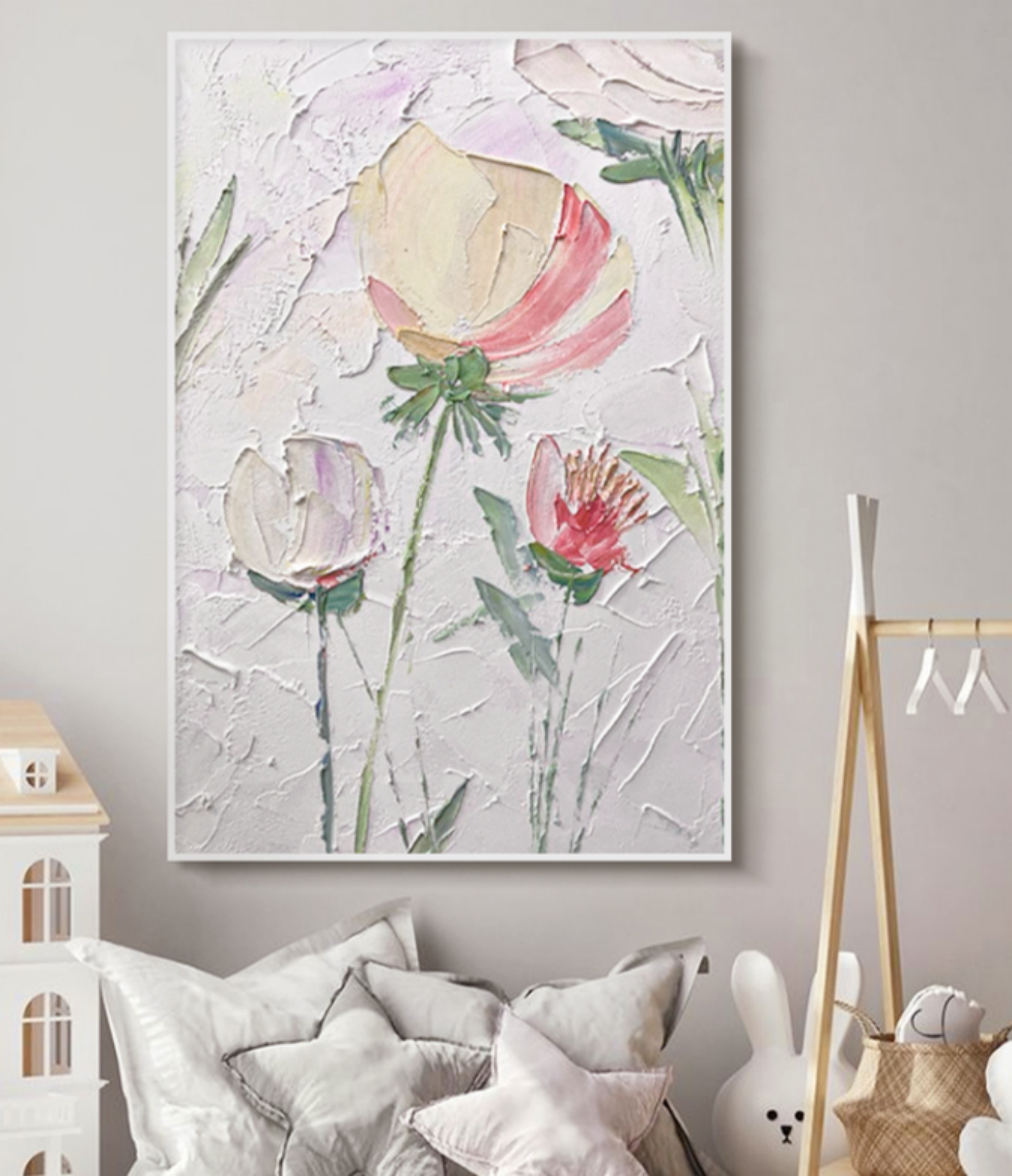 Textured Impasto Floral Painting
