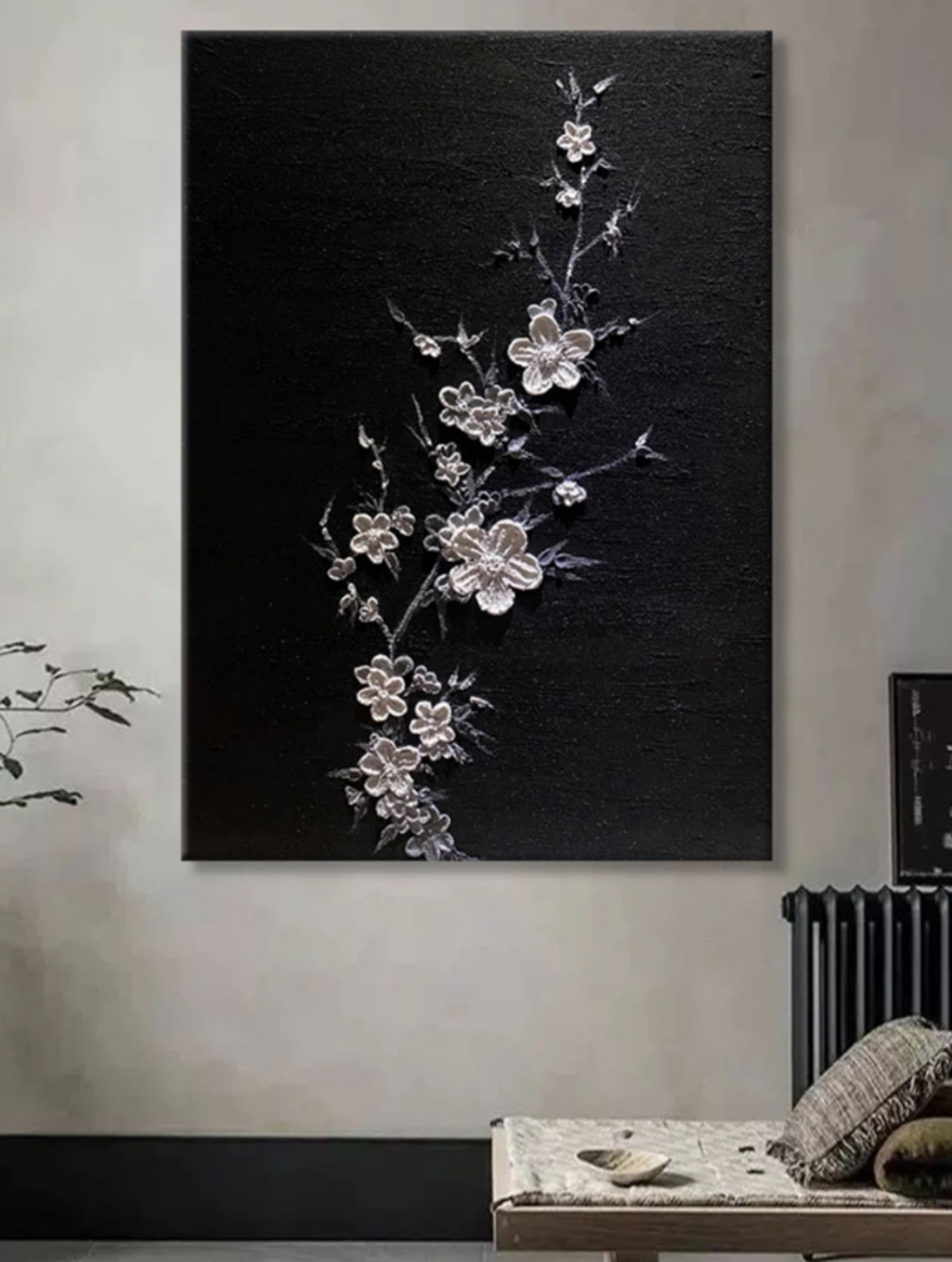 Wall Art Sculpted Flower Calm Serene Modern